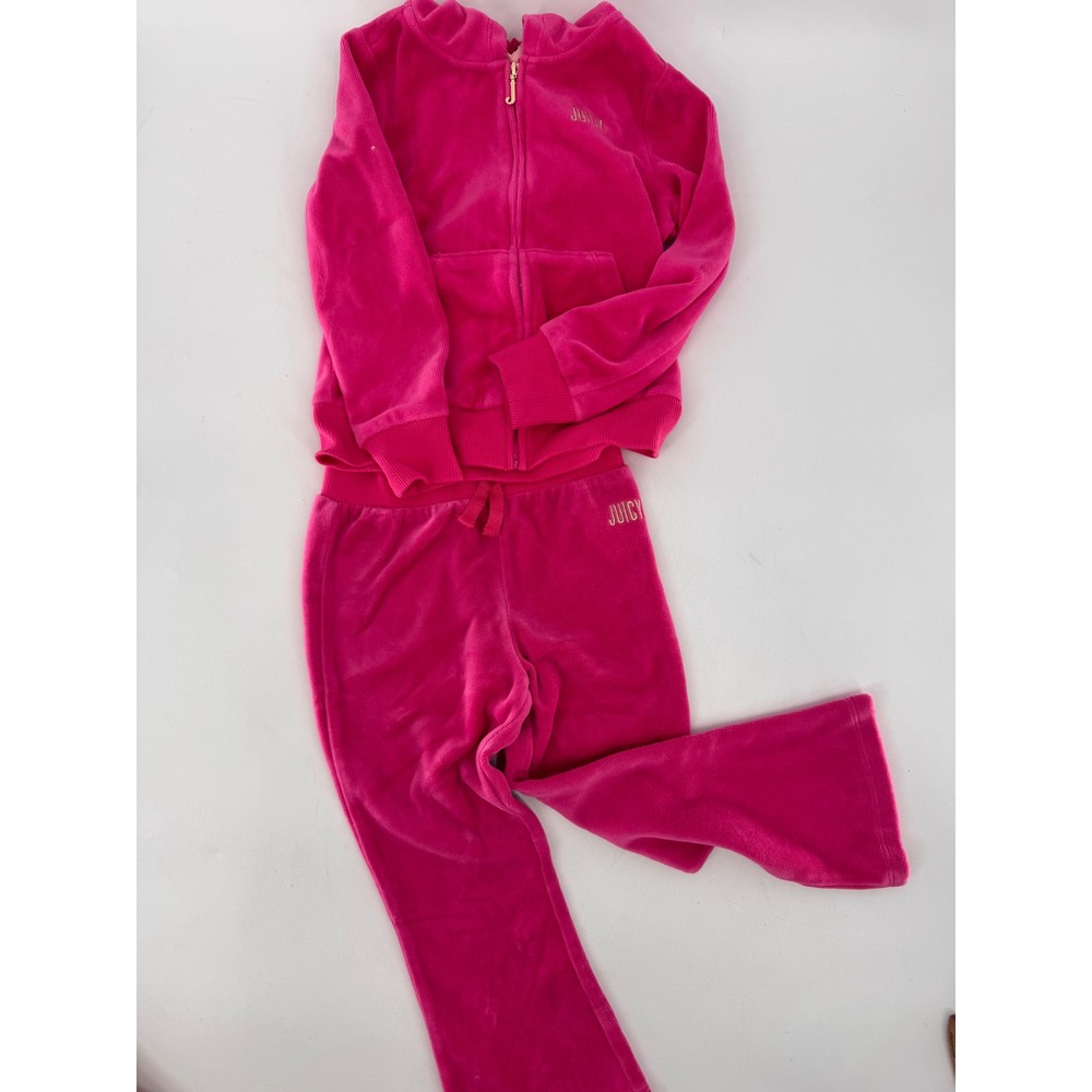 Juicy Couture Velour Tracksuit Kids 4 Pink Rhinestone Y2K Inspired Set